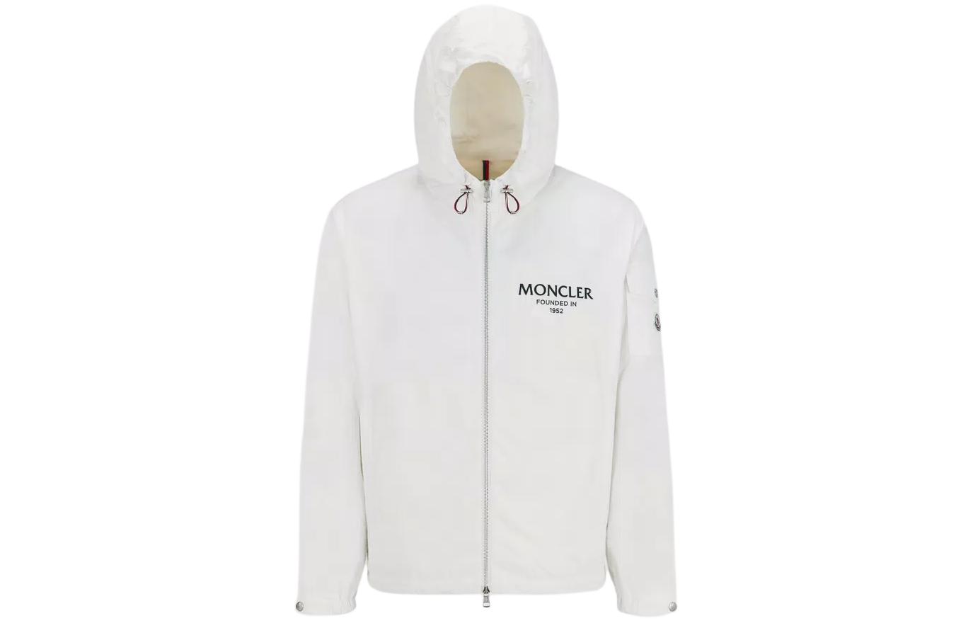 Moncler FW24 GRANERO Letter Logo Hooded Zip-Up Jacket White Men J10911A0002654A91034