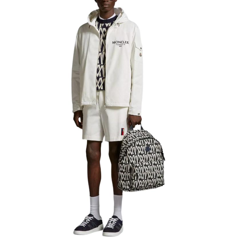 Moncler FW24 GRANERO Letter Logo Hooded Zip-Up Jacket White Men J10911A0002654A91034 圖 3