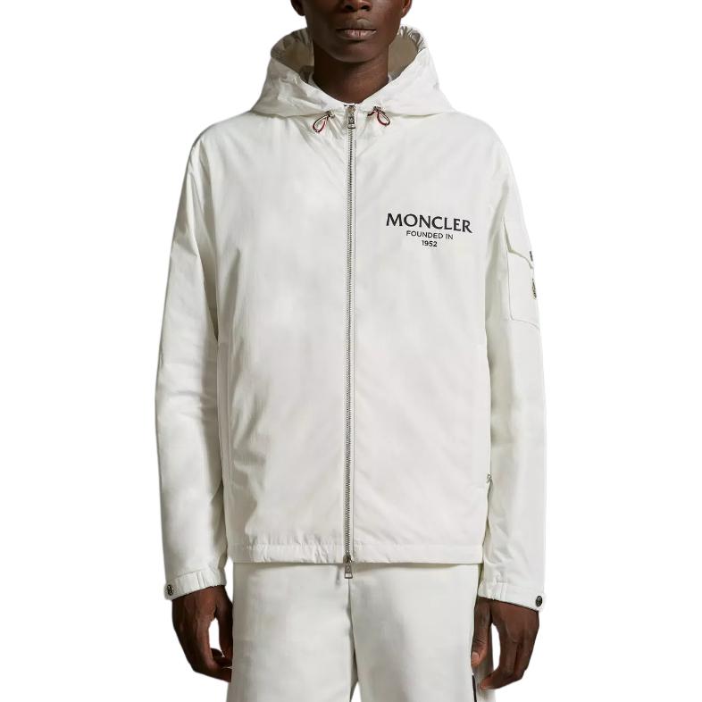 Moncler FW24 GRANERO Letter Logo Hooded Zip-Up Jacket White Men J10911A0002654A91034 圖 4