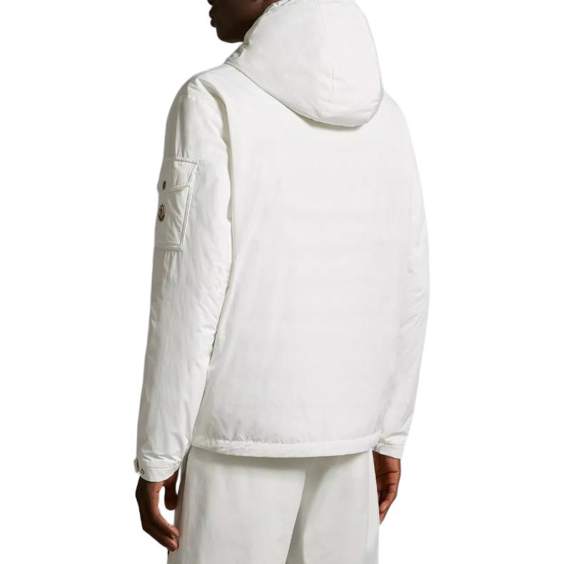 Moncler FW24 GRANERO Letter Logo Hooded Zip-Up Jacket White Men J10911A0002654A91034 圖 5