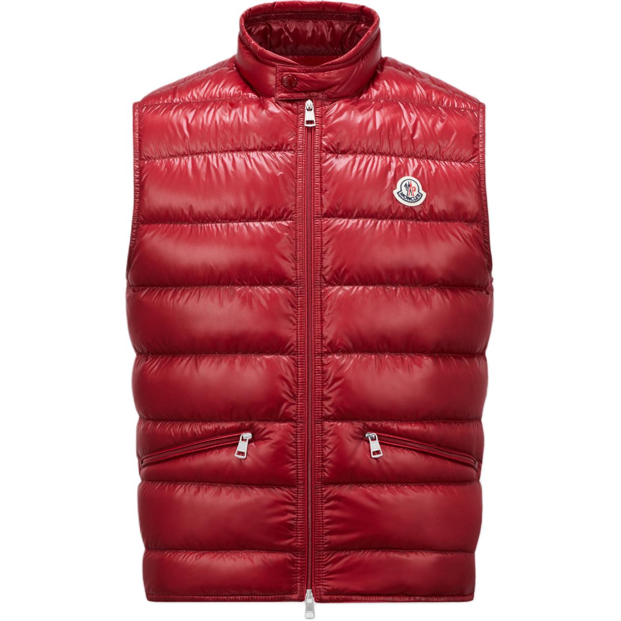 Order Moncler FW24 GUI 輕量紅色拉鍊背心 - 休閒標誌羽絨背心 J20911A1070053029465
