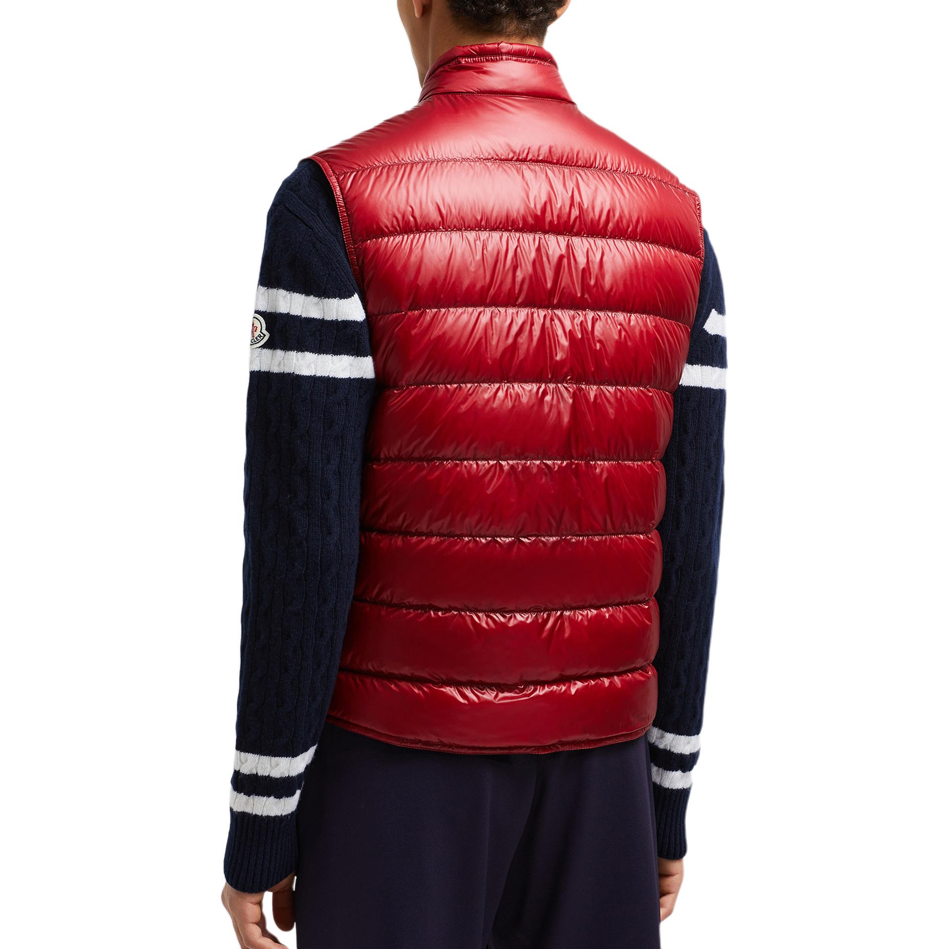 Purchase Moncler FW24 GUI 輕量紅色拉鍊背心 - 休閒標誌羽絨背心 J20911A1070053029465