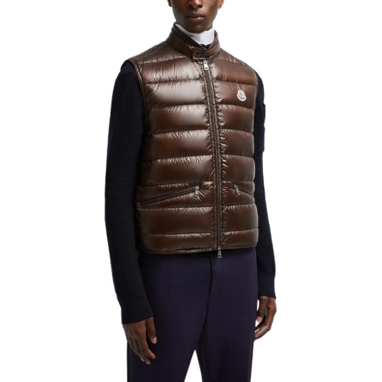 Lookbook 蒙克莱 FW24 GUI系列轻便拉链Logo马甲棕色男女款 J20911A1070053029257