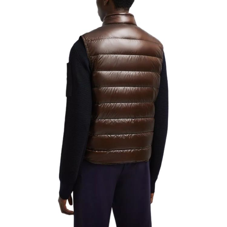 Shop 蒙克莱 FW24 GUI系列轻便拉链Logo马甲棕色男女款 J20911A1070053029257