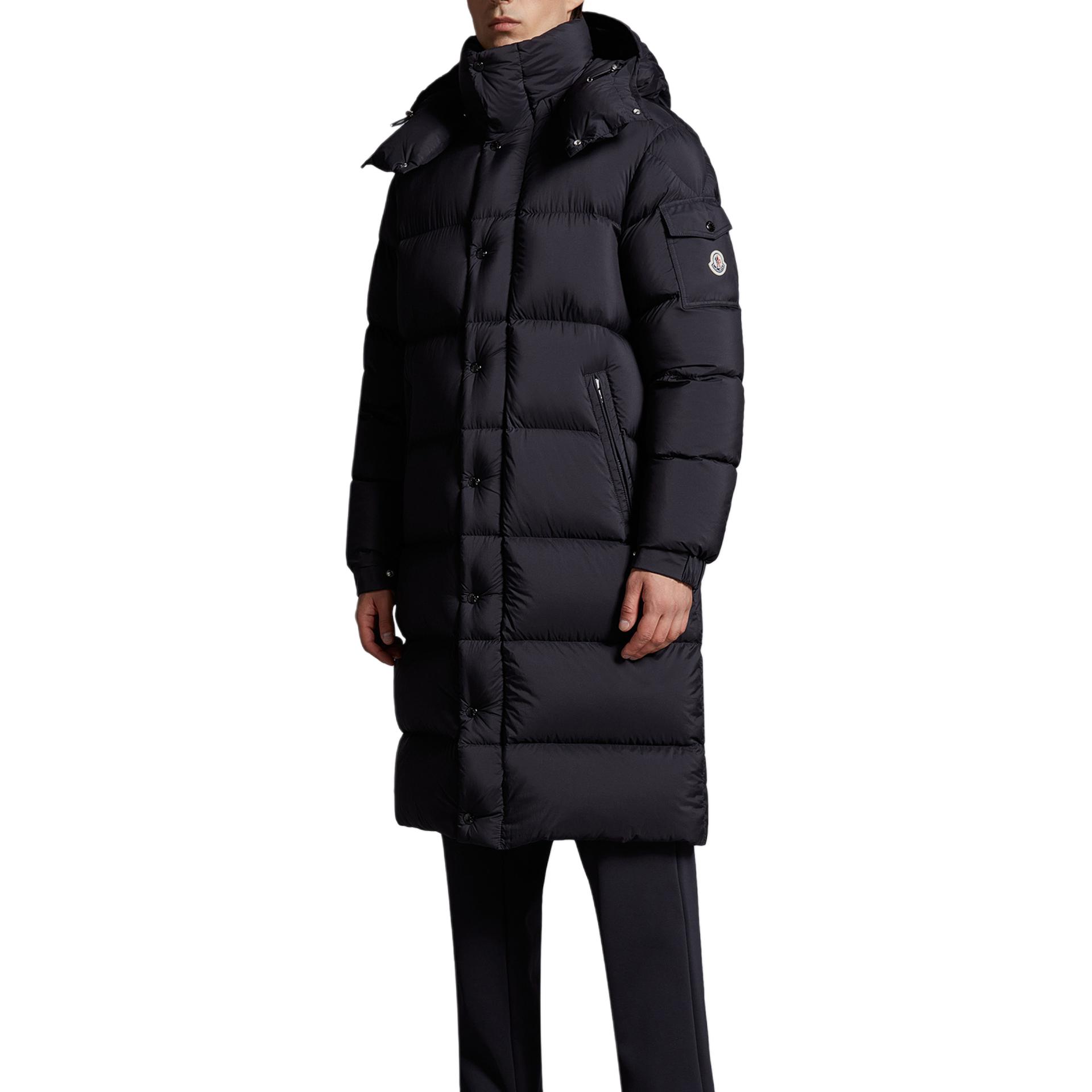 Purchase Moncler FW24 Hanoverian Chaqueta Larga Unisex Negra Acolchada Impermeable con Capucha J20911C0001853333999