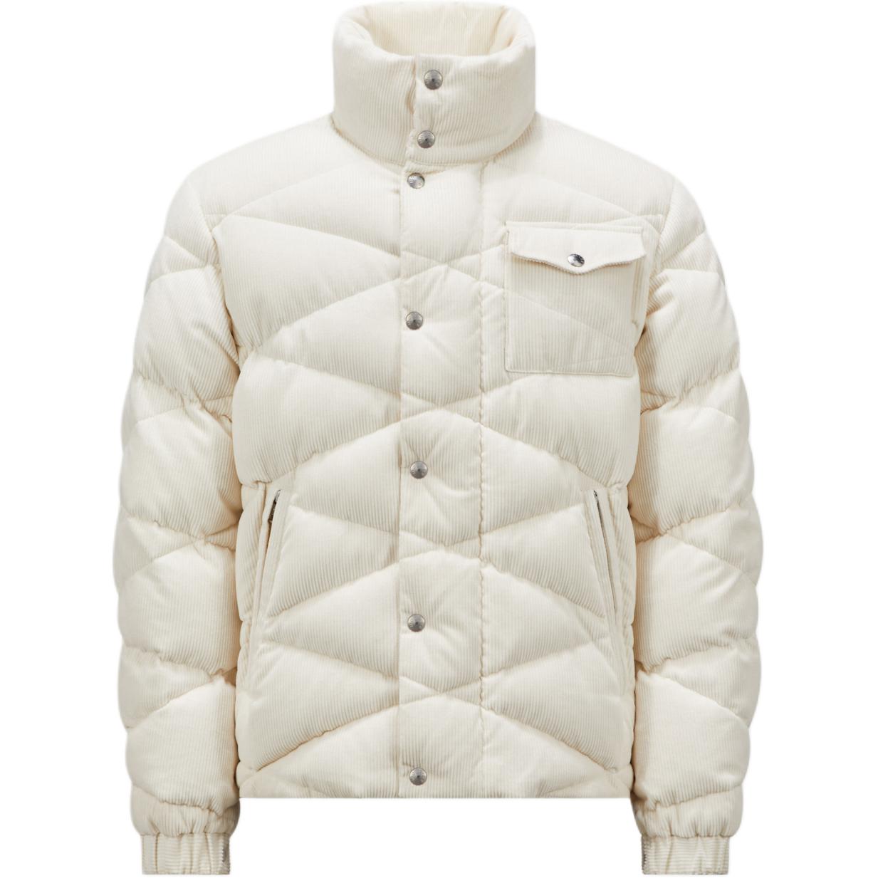 Moncler FW24 Kaver Series White Graphic Quilted Down Jacket Unisex Warm Coat. J20911A00020597R9038