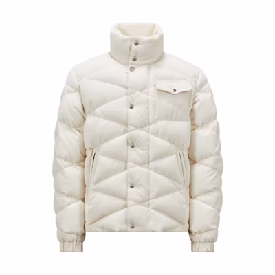 Moncler FW24 Kaver Series White Graphic Quilted Down Jacket Unisex Warm Coat. J20911A00020597R9038