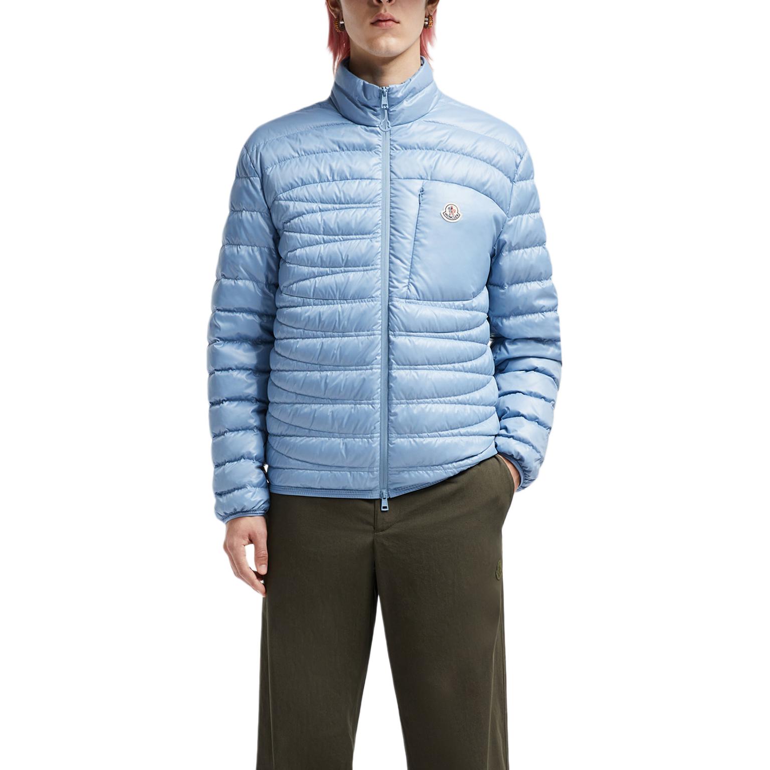 Moncler FW24 Leveche Light Down Jacket Geometric Quilted Unisex in Light Blue. J20911A00019595GJ71G 圖 3