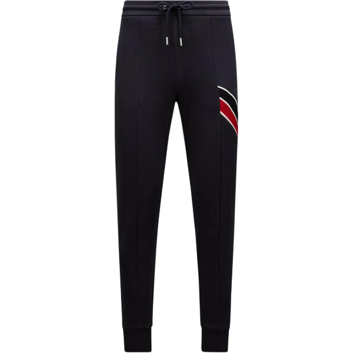 Moncler FW24 Logo Drawstring Knit Joggers  - Navy Blue J20918H0000189A8F778