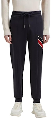 Moncler FW24 Pantalones Joggers de Punto con Cordón y Logo - Azul Marino J20918H0000189A8F778 Lookbook Moncler FW24 Pantalones Joggers de Punto con Cordón y Logo - Azul Marino J20918H0000189A8F778