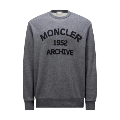 Moncler FW24 Logo Print Pullover Sweatshirt Dark Gray J20918G0002689A8F989