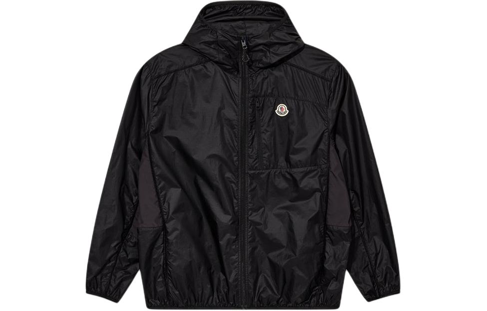 Order Moncler FW24 Mendes Logo Print Zip-Up Hooded Jacket Black Menswear J10911A0003668953999