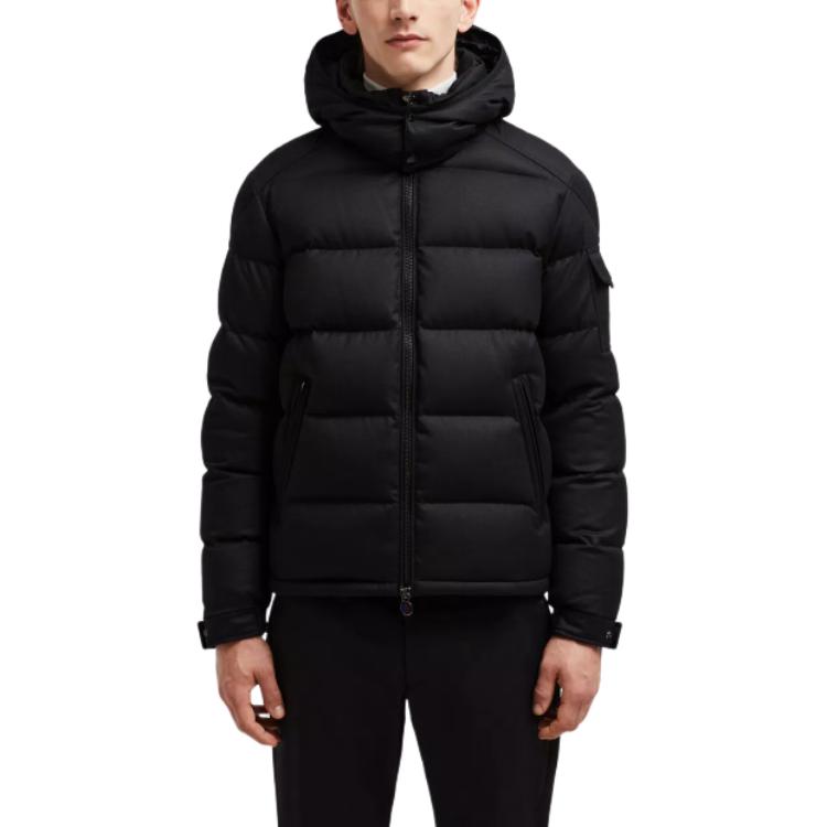 Moncler FW24 Montgenevre Flannel Wool Hooded Down Jacket Unisex Black. J20911A5370054272999 圖 4