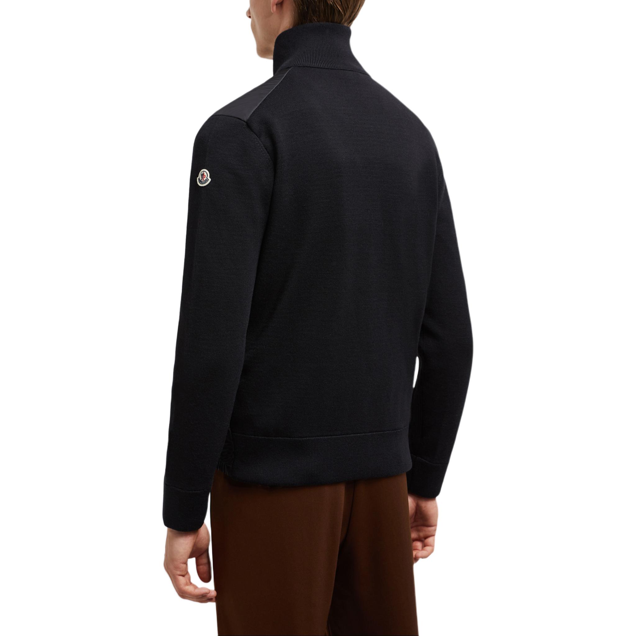 Shop 몽클레어 FW24 패딩 코듀로이 다운 자켓 블랙 울 혼방 하이 칼라 유니섹스. J20919B50700A9341999