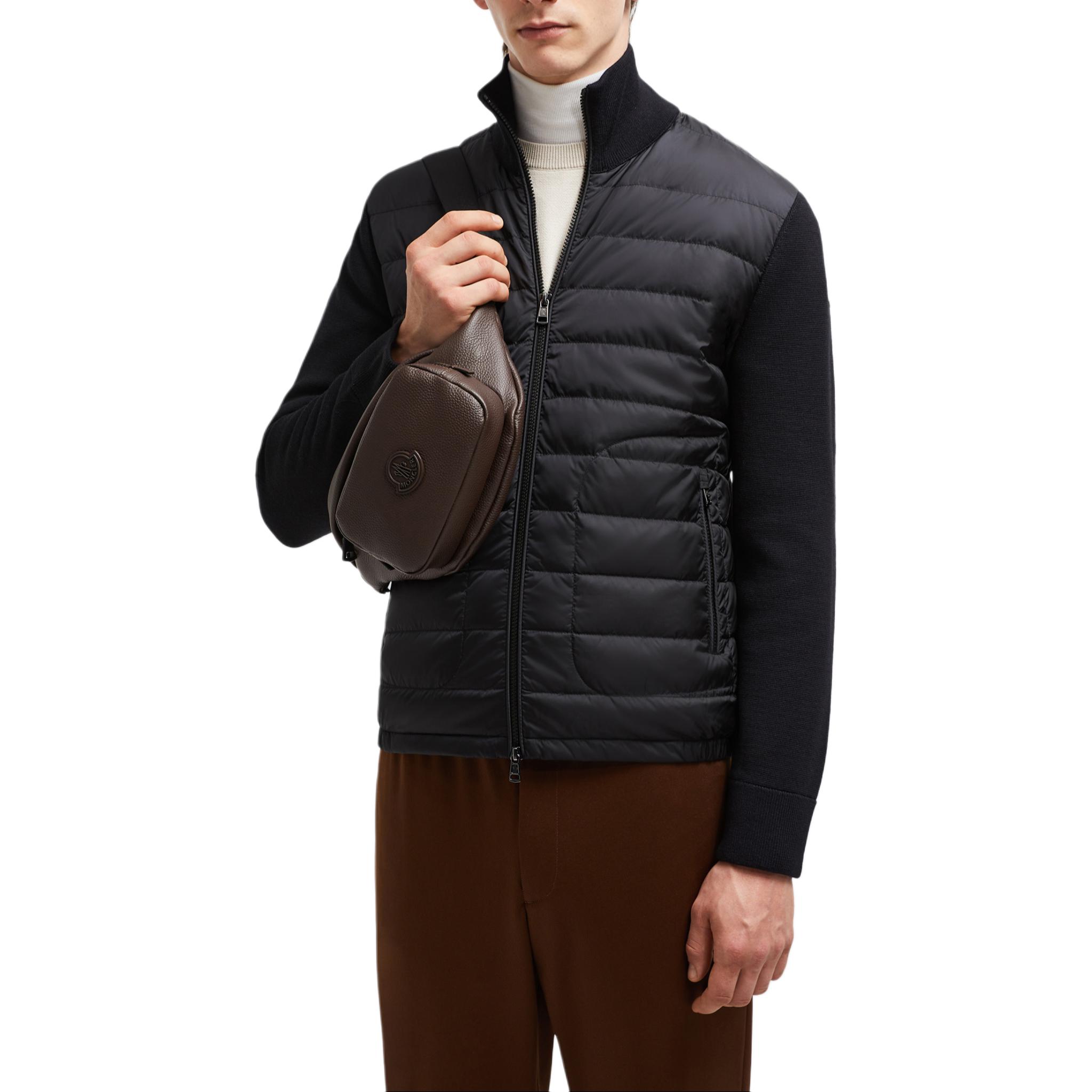 Purchase 몽클레어 FW24 패딩 코듀로이 다운 자켓 블랙 울 혼방 하이 칼라 유니섹스. J20919B50700A9341999