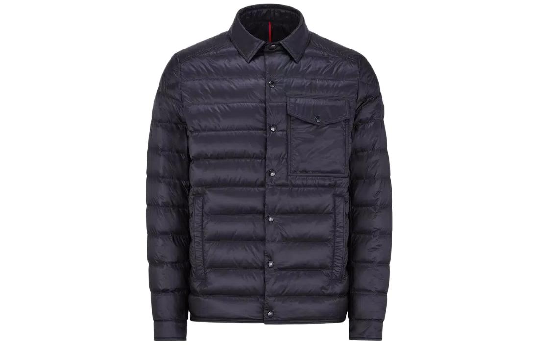 Moncler FW24 Tenibres Solid Zip-Up Collar Down Jacket Unisex Midnight Blue. J10911A0002353279776