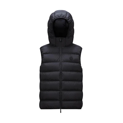 Moncler FW24 Valmasque Waterproof Black Sleeveless Down Vest for Men. J20911A000495973I999