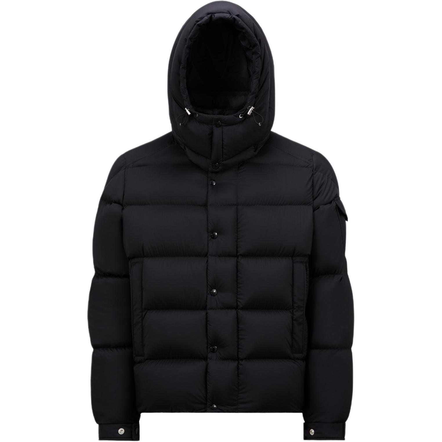 Moncler FW24 Vezere Black Down Jacket Unisex Hooded Snap Button Logo Short款. J20911A0020553333999