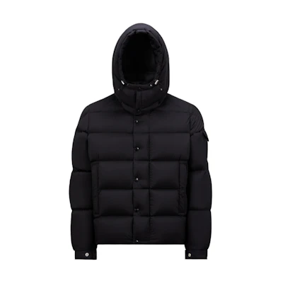 Moncler FW24 Vezere Black Down Jacket Unisex Hooded Snap Button Logo Short款. J20911A0020553333999