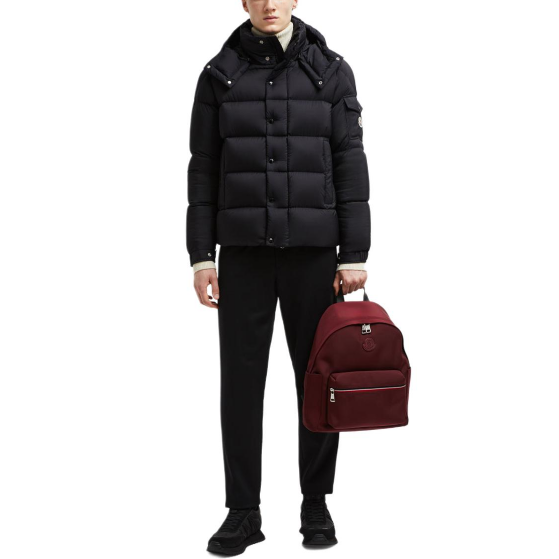 Moncler FW24 Vezere Black Down Jacket Unisex Hooded Snap Button Logo Short款. J20911A0020553333999 圖 3