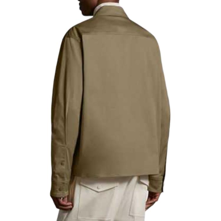 Shop 蒙克莱 GABARDINE 棕色纯色翻领拉链夹克 J10912F0000257448248