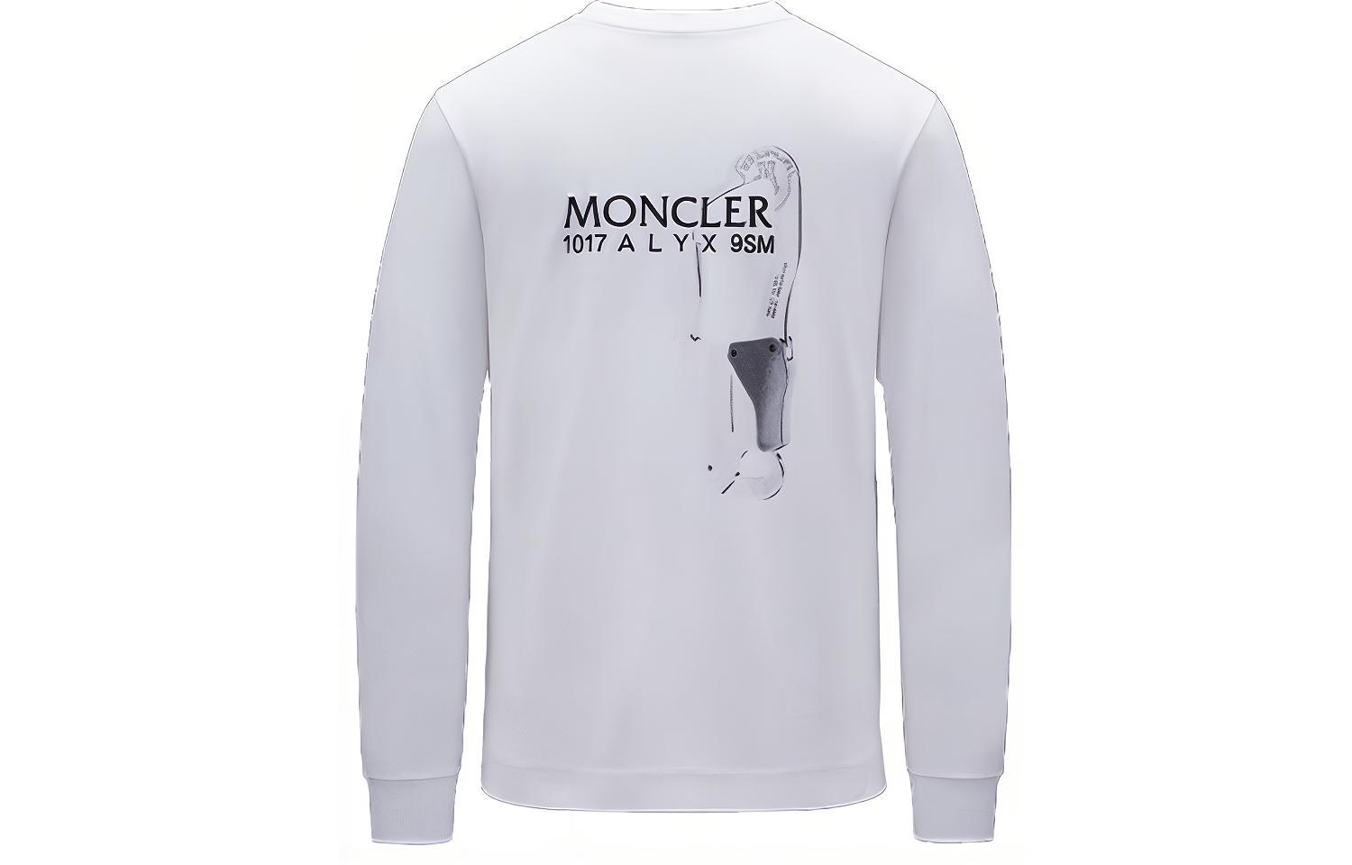 MONCLER GENIUS 1017 ALYX 9SM FW21 Logo Cotton Long Sleeve Tee White Men’s G209Y8D00002829KY032