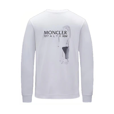 MONCLER GENIUS 1017 ALYX 9SM FW21 Logo Cotton Long Sleeve Tee White Men’s G209Y8D00002829KY032