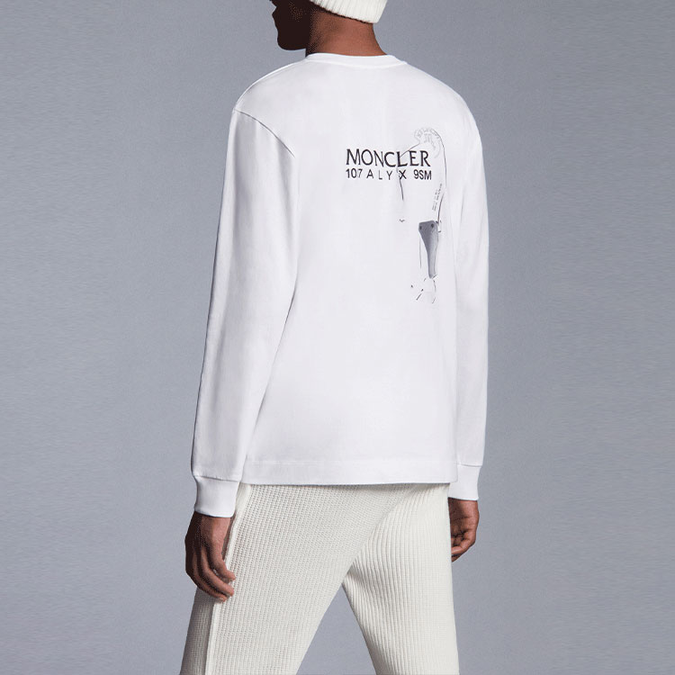 MONCLER GENIUS 1017 ALYX 9SM FW21 Logo Cotton Long Sleeve Tee White Men’s G209Y8D00002829KY032 圖 4