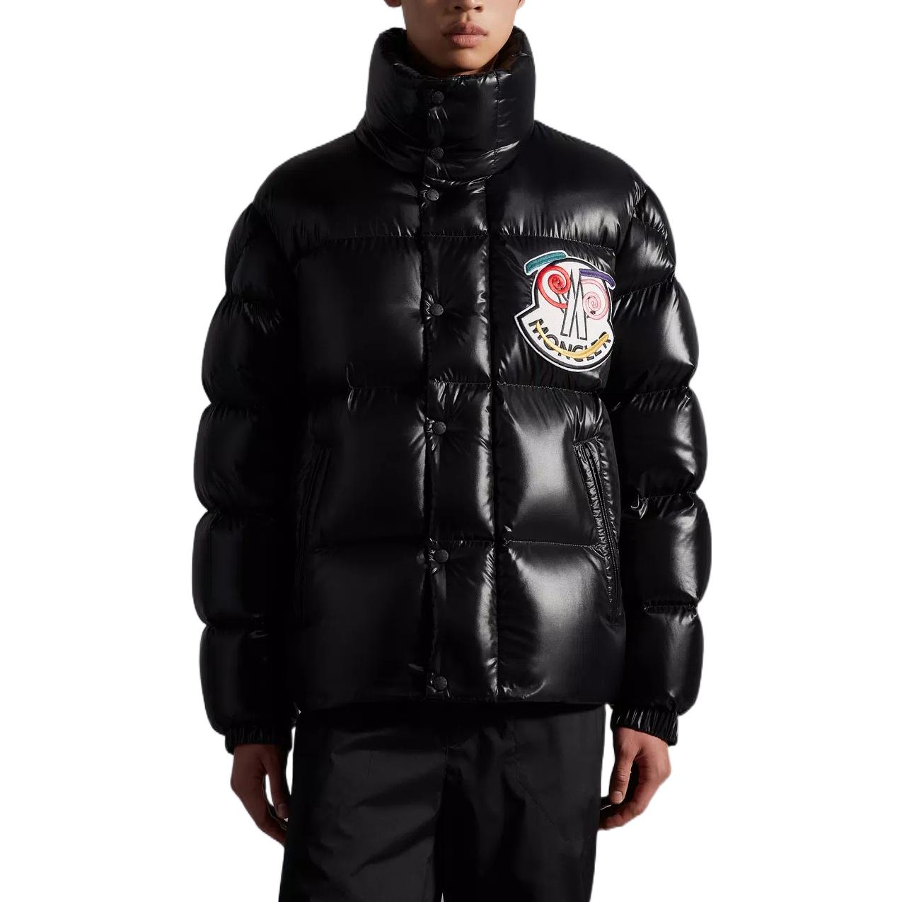 Purchase Moncler Genius 1952 Bytham 黑色大Logo 光澤羽絨外套 男女滑雪版 H20921A00039M2019999
