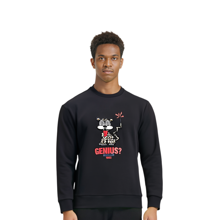 Purchase 몽클레르 지니어스 1952 FW22 레오파드 프린트 블랙 남성 긴팔 스웻셔츠. H20928G00003M2327999