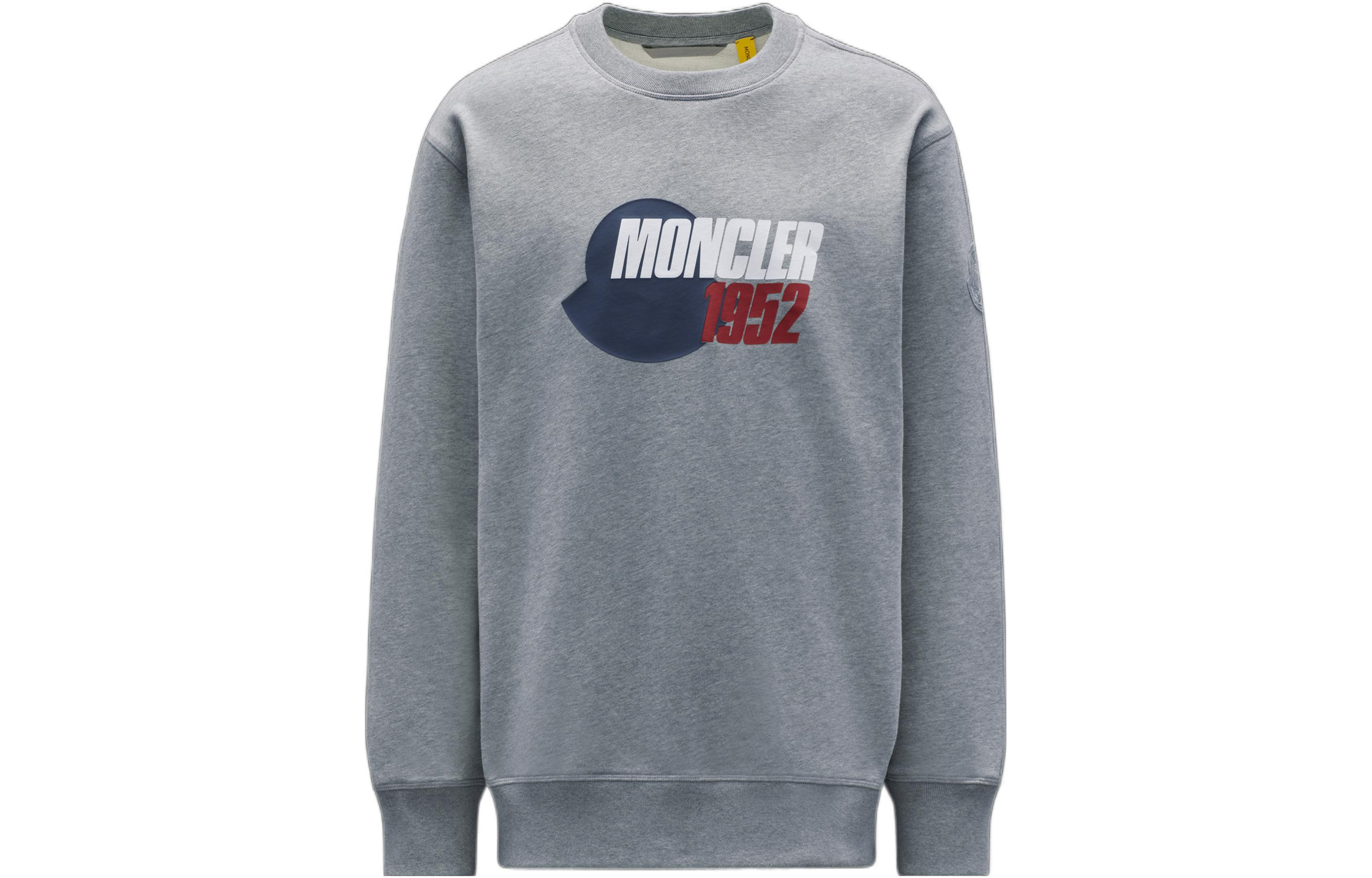 MONCLER GENIUS 1952 SS22 Logo Long Sleeve Sweatshirt Grey Mens. H10928G000168098U984