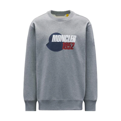MONCLER GENIUS 1952 SS22 Logo Long Sleeve Sweatshirt Grey Mens. H10928G000168098U984