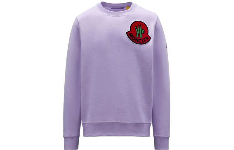 MONCLER GENIUS 1952 SS22 Red Logo Patch Long-Sleeve Sweatshirt Purple Mens H10928G000188098U62B