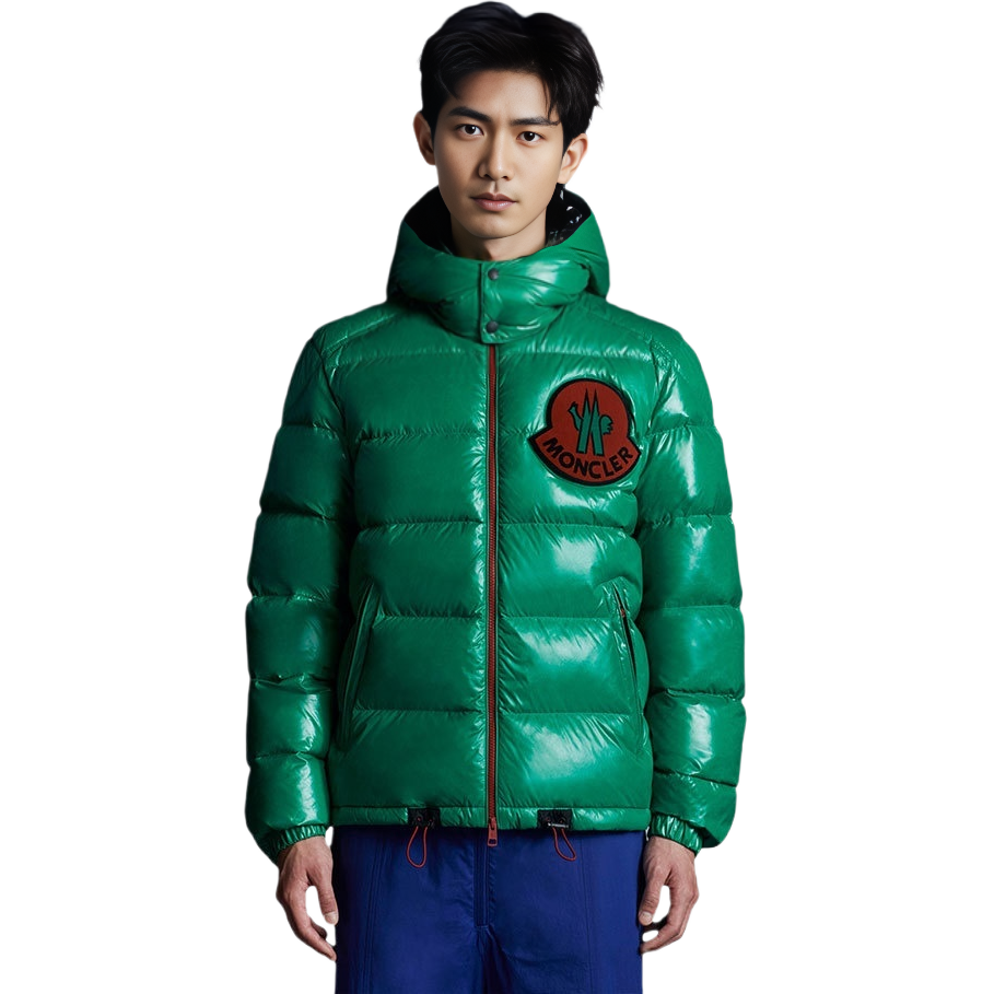 Lookbook MONCLER GENIUS 1952 Unisex Green Hooded Goose Down Puffer Jacket. H10921A00014M1603859