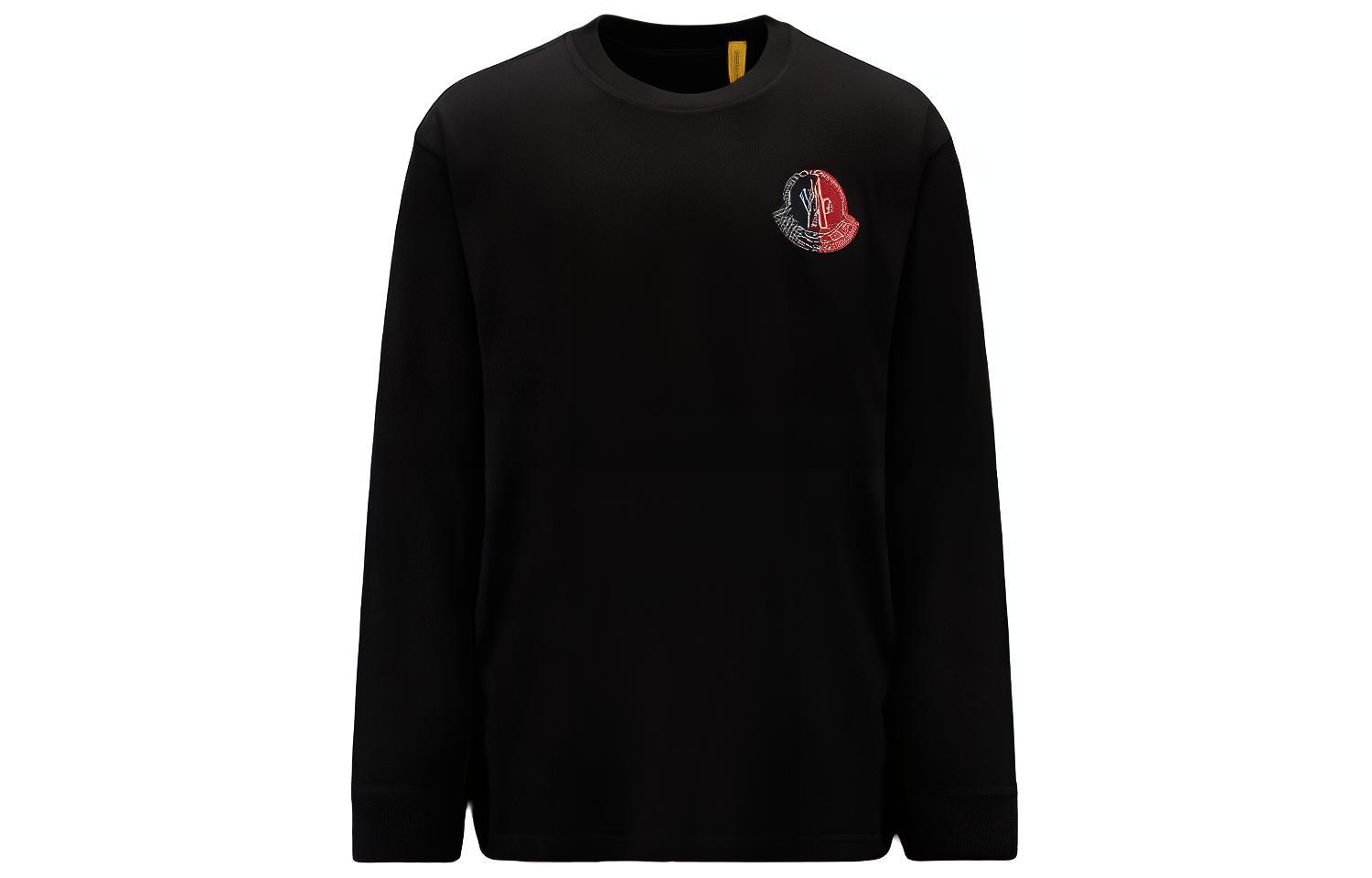 Order MONCLER GENIUS 1952 X2Long FW22 Black Logo Crewneck Long Sleeve  T-Shirt H20928D00007M2326999