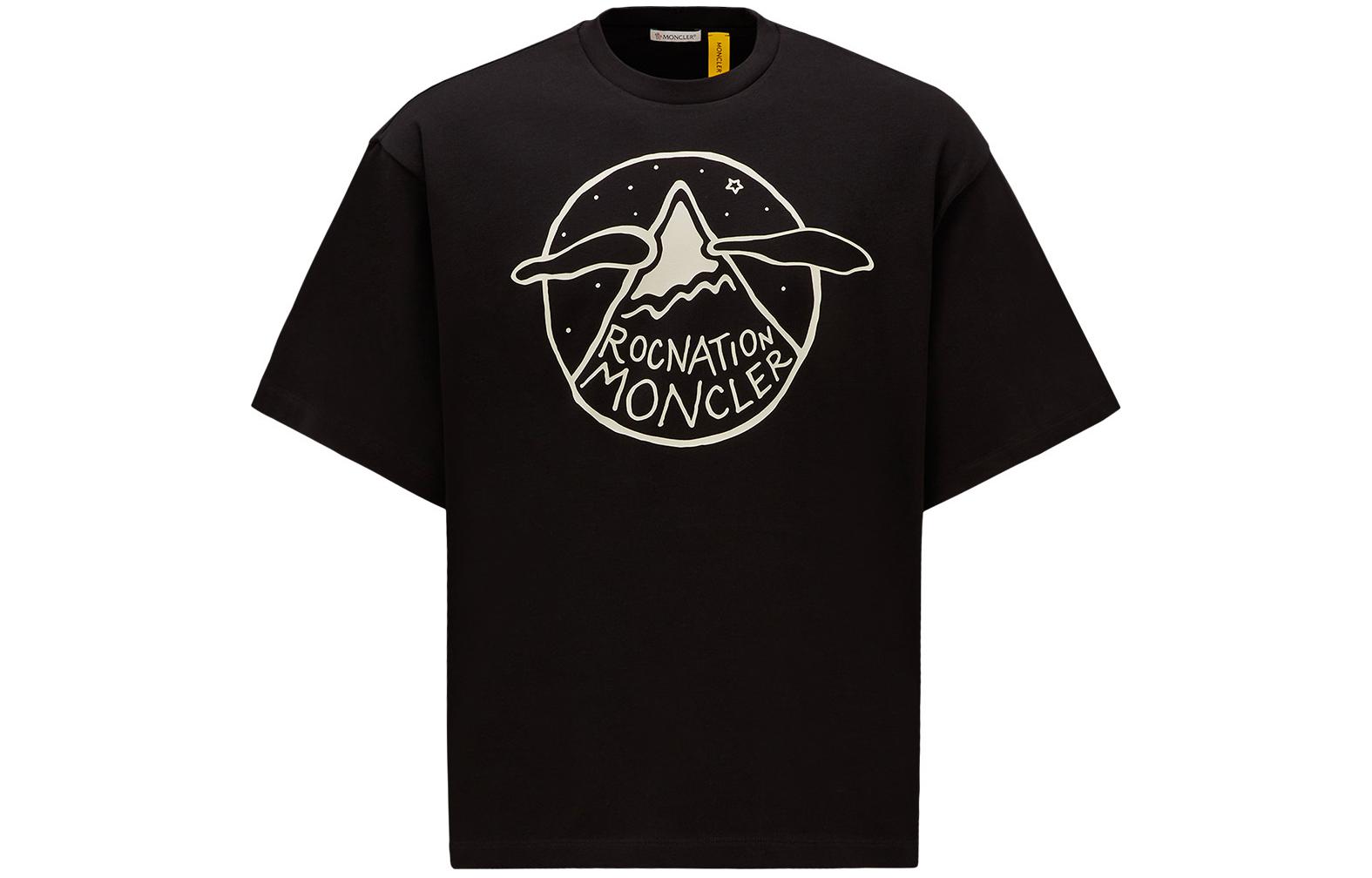 Order 몽클레르 지니어스 블랙 크루넥 핏 반팔 티셔츠 I209W8C0000689A8Y999