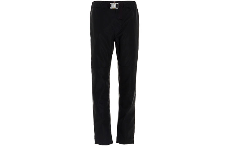 Order MONCLER GENIUS Black Straight-Leg Casual Pants with Metal Buckle. 2A7010054AD1999