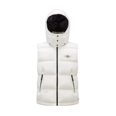 MONCLER GENIUS FRGMT Hiroshi Fujiwara Logo Hooded Down Vest Unisex White I209U1A00009M3078032