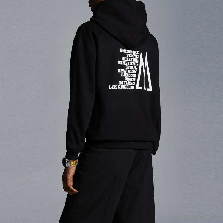 MONCLER GENIUS FW21 Black Unisex Hoodie with Logo Print and Drawstring. G209X8G0000280948999 圖 4