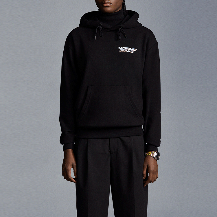 MONCLER GENIUS FW21 Black Unisex Hoodie with Logo Print and Drawstring. G209X8G0000280948999 圖 5