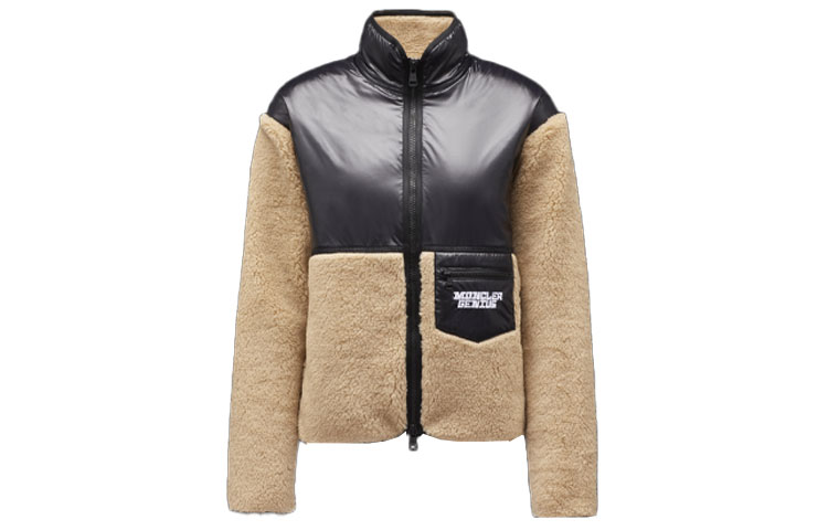 Order MONCLER GENIUS FW21 Logo Patchwork Teddy Fleece Jacket Unisex Black G209X8G000018909H950