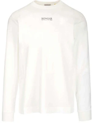 MONCLER GENIUS FW21 White Long Sleeve Loose Fit Tee with Letter Print. 8D00002829KY032 Buy MONCLER GENIUS FW21 White Long Sleeve Loose Fit Tee with Letter Print. 8D00002829KY032