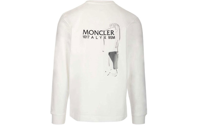 MONCLER GENIUS FW21 White Long Sleeve Loose Fit Tee with Letter Print. 8D00002829KY032 圖 3