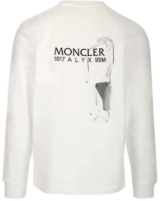MONCLER GENIUS FW21 White Long Sleeve Loose Fit Tee with Letter Print. 8D00002829KY032 Lookbook MONCLER GENIUS FW21 White Long Sleeve Loose Fit Tee with Letter Print. 8D00002829KY032