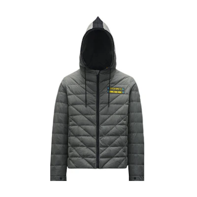 MONCLER GENIUS FW22 1952 Geometric Quilted Hooded Down Jacket Charcoal Mens Winter H10921A00028M1602918
