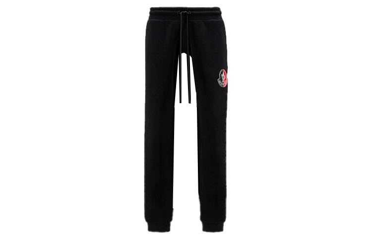 Order MONCLER GENIUS FW22  Black Joggers with Solid Logo Patch Design. H20928H00003809KX999