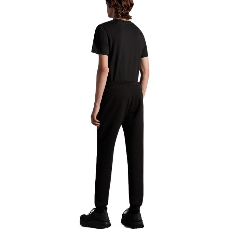 Shop MONCLER GENIUS FW22  Black Joggers with Solid Logo Patch Design. H20928H00003809KX999