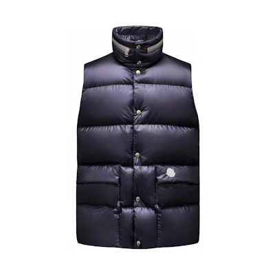 MONCLER GENIUS FW22 Lightweight Quilted Down Vest - Solid Color Mockneck H10921A00021M14677B7