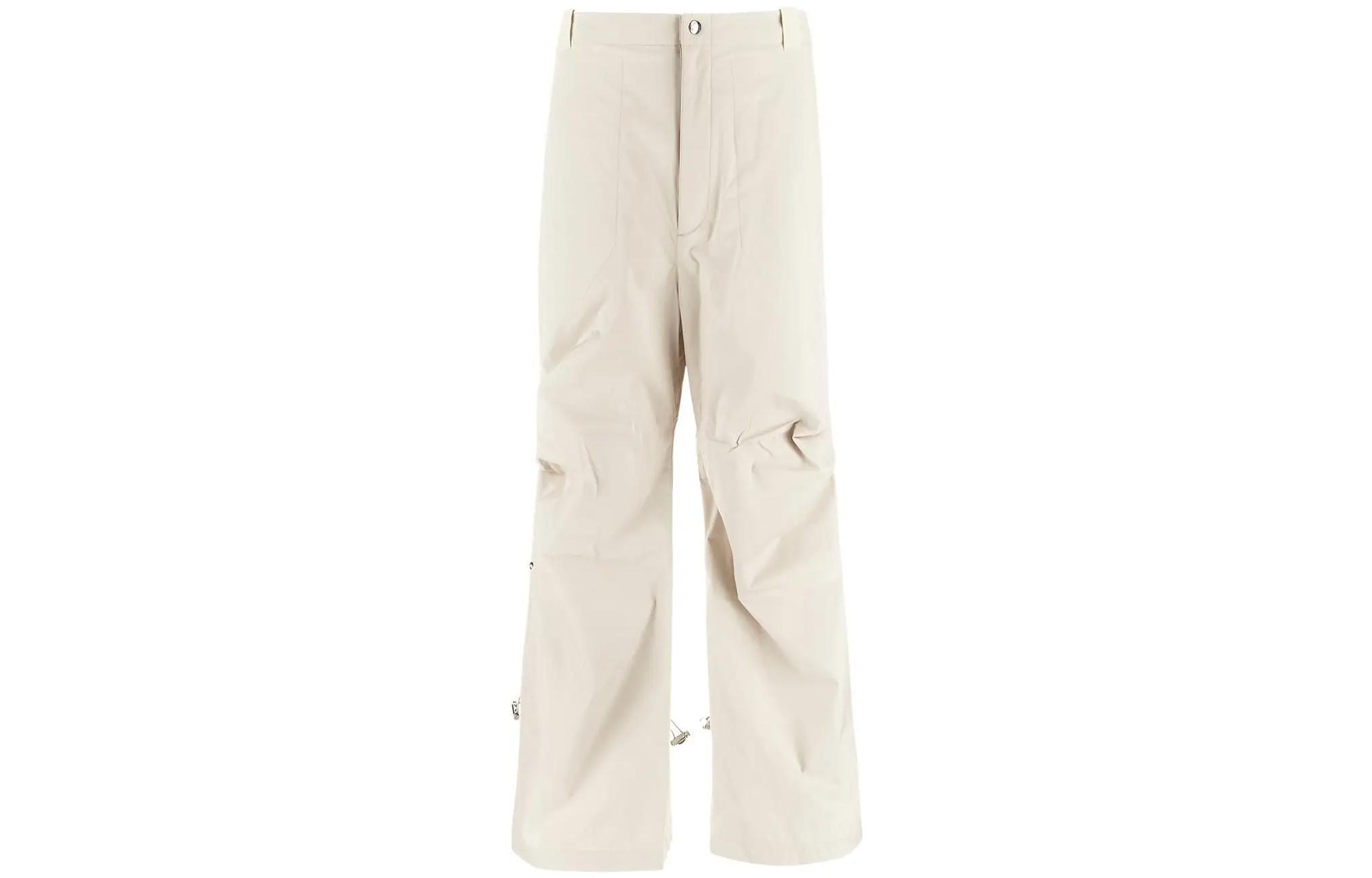 MONCLER GENIUS FW22  White Straight-Leg Pants with Embroidered Letters. 2A00006M2030050