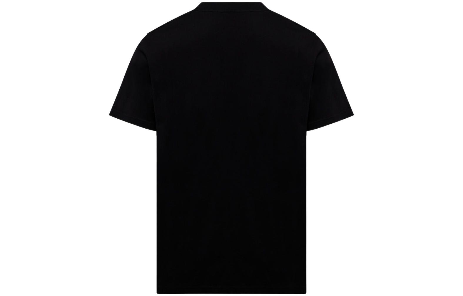 MONCLER GENIUS FW22 Black Solid Color Patch Crewneck Short Sleeve T-Shirt Mens 8C00007M2326999 圖 3